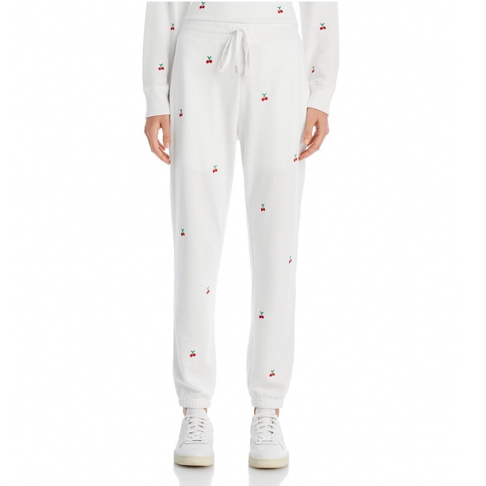 Rails Kingston Ivory Cherry Embroidered Jogger Pants Medium